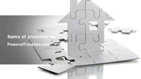 Gray Puzzle House PowerPoint Template by PoweredTemplate.com