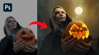 How to Retouch Photo Editing Halloween in Photoshop screenshot 1