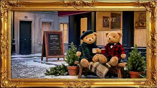 4K French Café TV Art 🐻☕ Cozy Paris Café Scene | Tartan Bear Aesthetic Screensaver