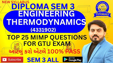 ENGINEERING THERMODYNAMICS TOP 25 MIMP QUESTION FOR GTU EXAM | DIPLOMA SEM 3 IMP FOR MECHANICAL #gtu