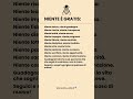 Niente è gratis: