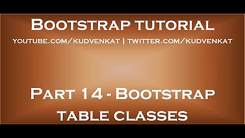 Bootstrap table classes