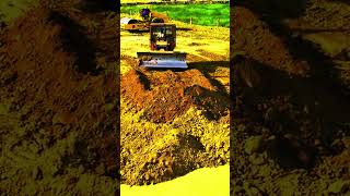 Heavy Machinery in Action  Bulldozer Pushing Soil to Dump Trucks EP086