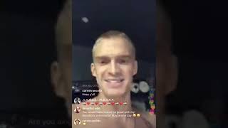 Miley Cyrus cleaning up the house on Cody Simpson instagram live