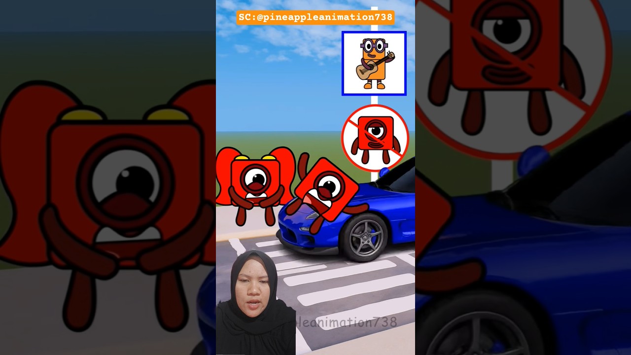 Numberblocks Ingin Menyebrang Jalan | pineappleanimasi738 #numberblocks #animation #funny
