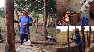 PASSAMOS O DIA INTEIRO TRABALHANDO NO SÍTIO SALGADINHO + ALMOÇO IMPROVISADO