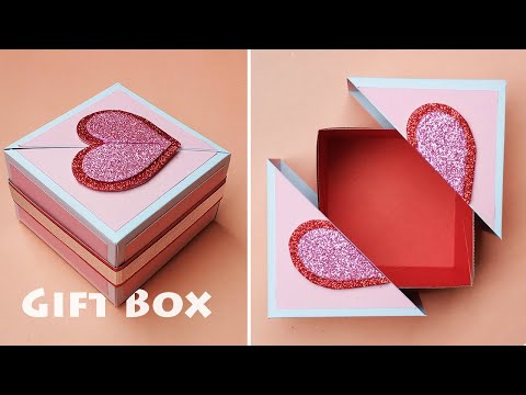 How To Make A Paper Gift Box with Lid | DIY Gift Box Ideas | Diagonal Gift Box Making At Home | #289