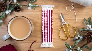 EASY Vertical Stripe Woven Bookmark (beginner friendly)