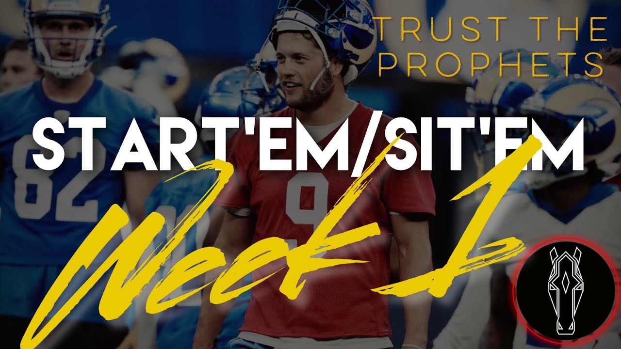 Nfl Prophet WEEK 1 - NFL Start'Em / Sit'Em Fantasy Football in 2021 | Prophets ...
