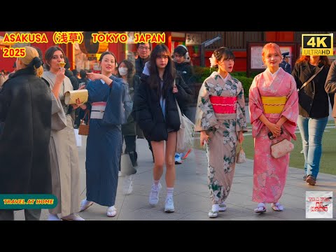 4k hdr japan travel 2025 | Walk in Asakusa（浅草）Tokyo japan |  Relaxing Natural City ambience