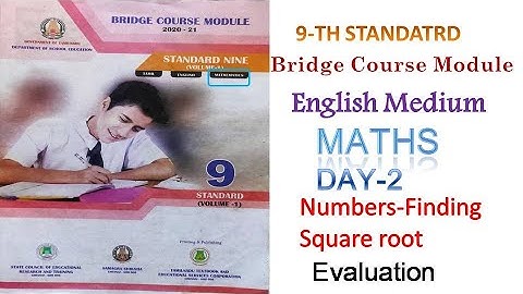 9th Std  Maths Bridge course English medium Day 2 Evaluation  answers Class 9 Maths Bridge course