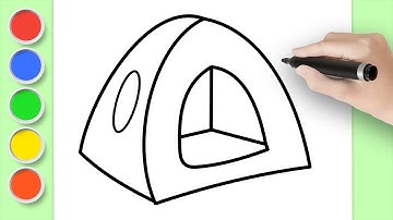 How to Draw Camping Tent - Easy Drawings for Beginners