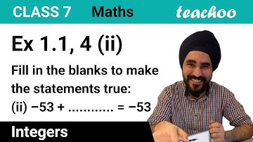 Ex 1.1, 4 - Fill in the blanks: (ii) –53 + ............ = –53 - Teachoo