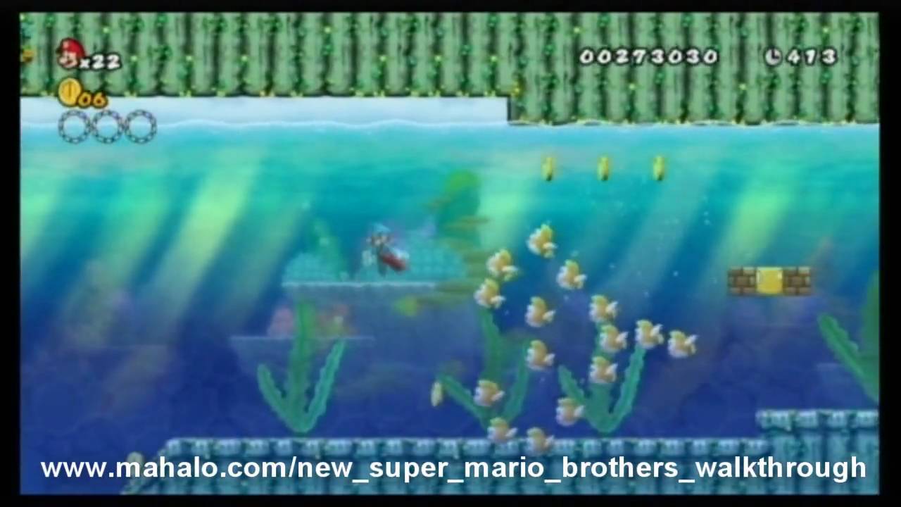 New Super Mario Bros Wii Walkthrough World 1 4 Youtube