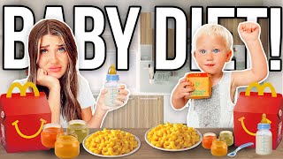 Copying My 1 YR OLD BABY BROTHERS Diet for 24 hrs!! *i feel sick* 🤢
