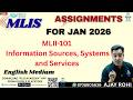 MLII-101: Information Sources, Systems and Services #ignou #mlis #clis #blis