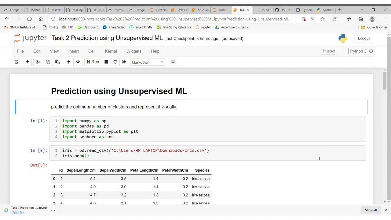 task 2 unsupervised learning - YouTube