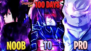 Spent 100 days Going From Noob To MADARA UCHIHA In Shindo Life! Rellgames