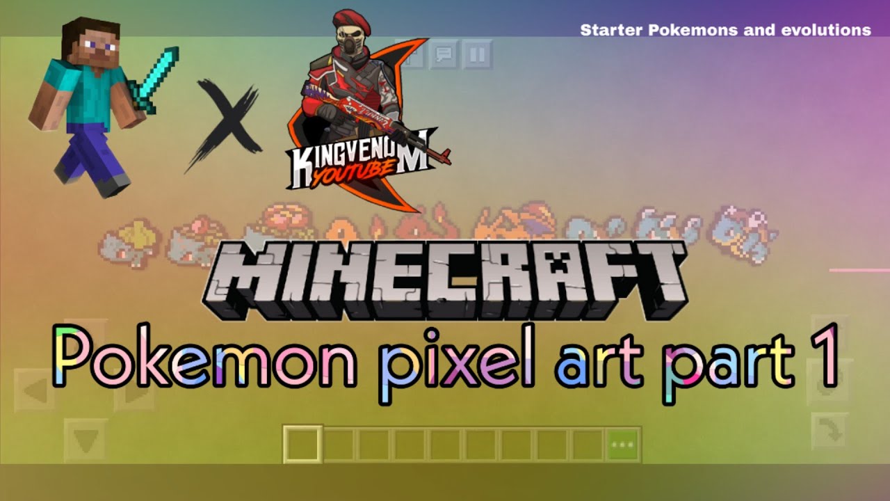 Pokemon Minecraft Pixel Art Part 1 By King Venom Yt Youtube - pokemon roblox noob 110