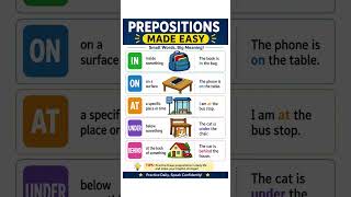 Prepositions Made Easy 😇Learn English Grammar with Examples 🫴Parts of Speech🎉 #grammar #englishlearn