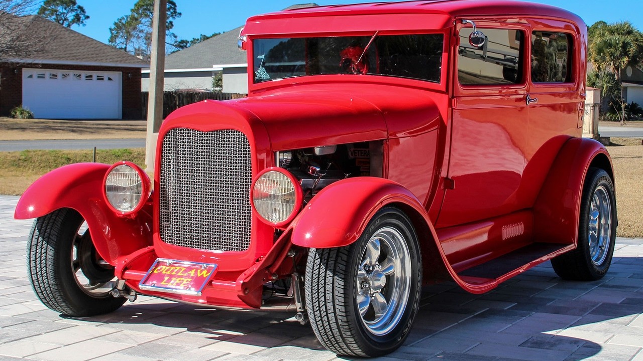 1928 Ford Model A Tudor Sedan Hot Rod 350ci V8 Walk-around Video