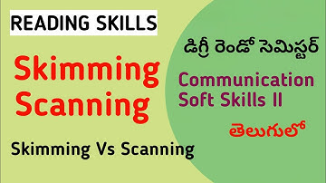 Skimming Scanning in telugu I Degree CSS first year Sem 2