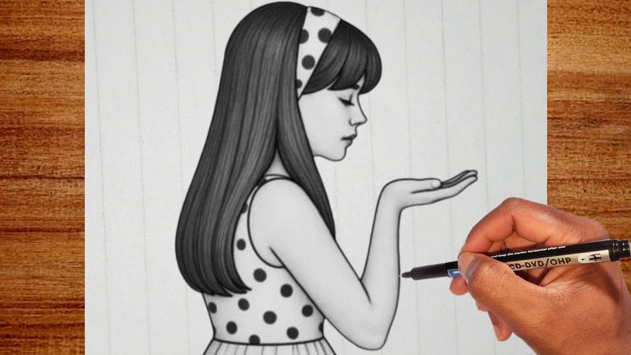 Girl Drawing | Easy & Beautiful Pencil Sketch for Beginners ✏️💖