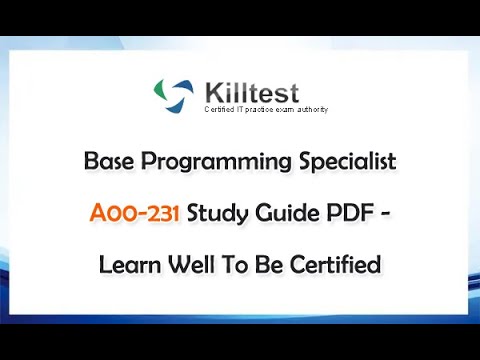 Base Programming Specialist A00-231 Study Guide PDF - Learn Well To Be ...