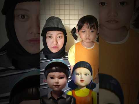 Cover bunda sama adek Hilya jadi boneka Squid game #shortvideo #squidgame #squidgame3 #squidgamedoll