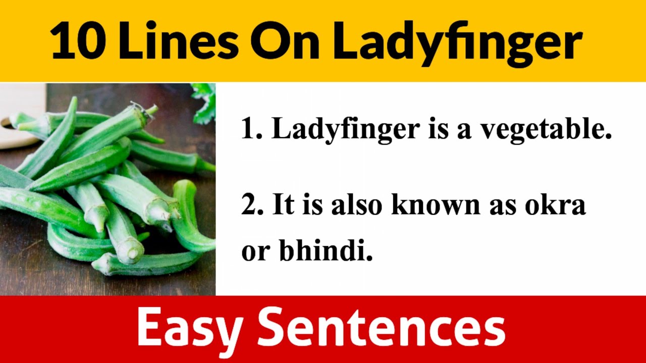 10 Lines Essay On Ladyfinger 10 Easy Sentences About Ladyfinger In