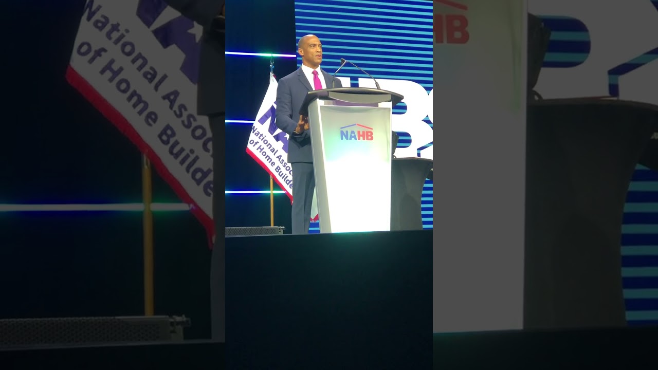 Secretary of HUD, Scott Turner, addressing the National Association of Home Builders.