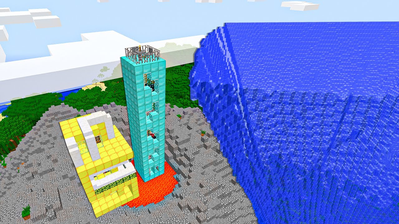 САМЫЙ ВЫСОКИЙ ДОМ НУБА В ВУЛКАНЕ ПРОТИВ ЦУНАМИ ! ПРО ПОСТРОИЛ НЕБОСКРЕБ ...