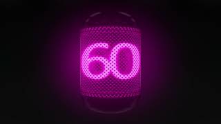 1 Minute Neon Countdown 60 Second 4K Video