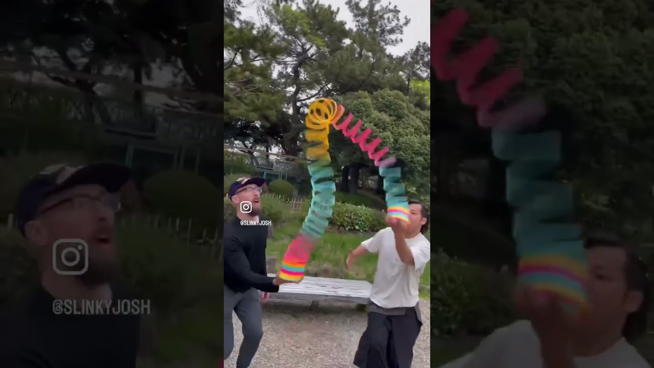 2 person GIANT SLINKY tricks