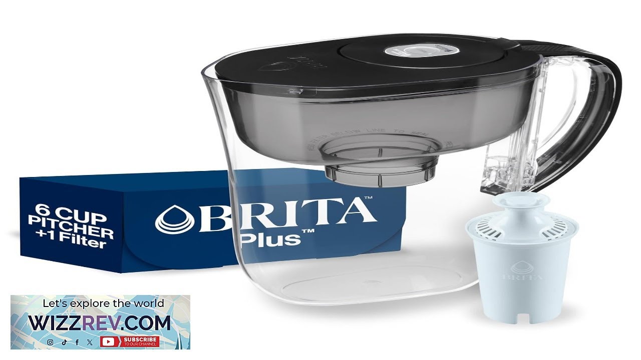 Brita Small 6 Cup Water Filter Pitcher 1 BritaPlus Filter Metro Black