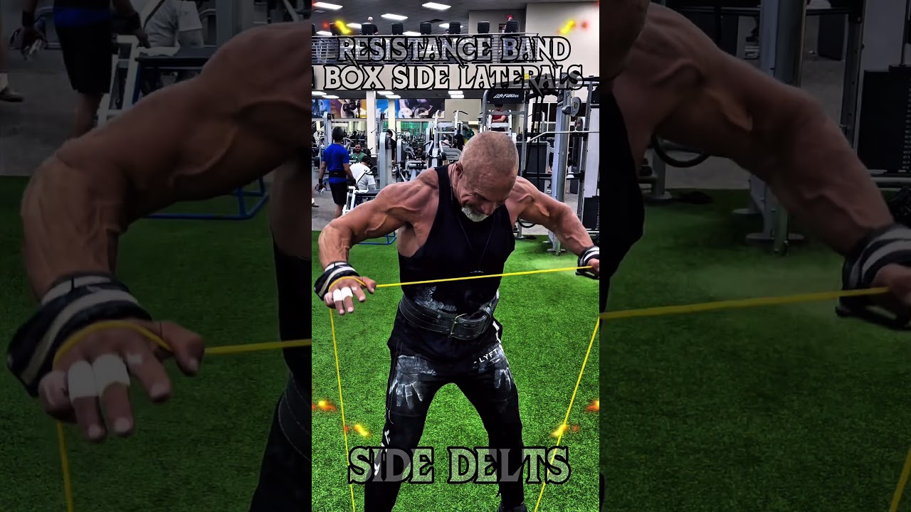 RESISTANCE BAND BOX SIDE LATERALS FOR SIDE DELTS #workout #motivation #shoulders #workouttip #muscle