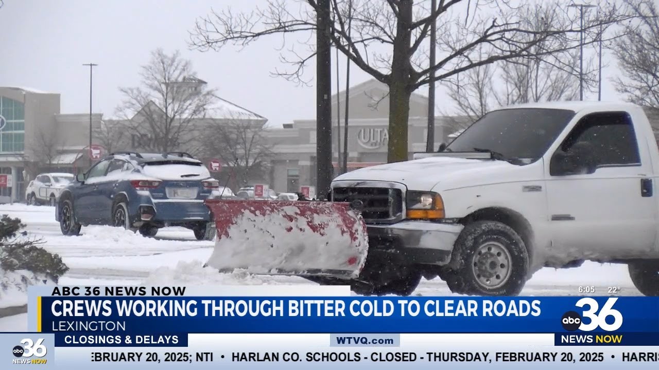 Crews working through bitter cold to clear roads - YouTube