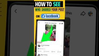 How To See Who Shared Your Post On Facebook #facebook #shorts