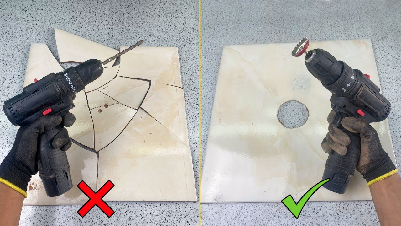Few people know the genius trick of drilling ceramic tiles so they don't break YouTube