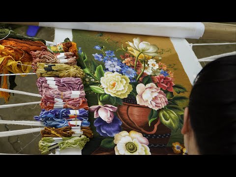 Hand Embroidery Art - Colorful Rose Bush - Detailed Embroidery Instructions - ThuongEmbroidery