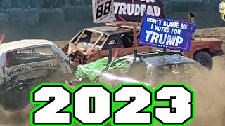 Derby car throws tire, hits official: Armstrong Demolition Derby 2023 HIGHLIGHTS by Kenzie and Friends 2,055 views 7 months ago 6 minutes, 38 seconds