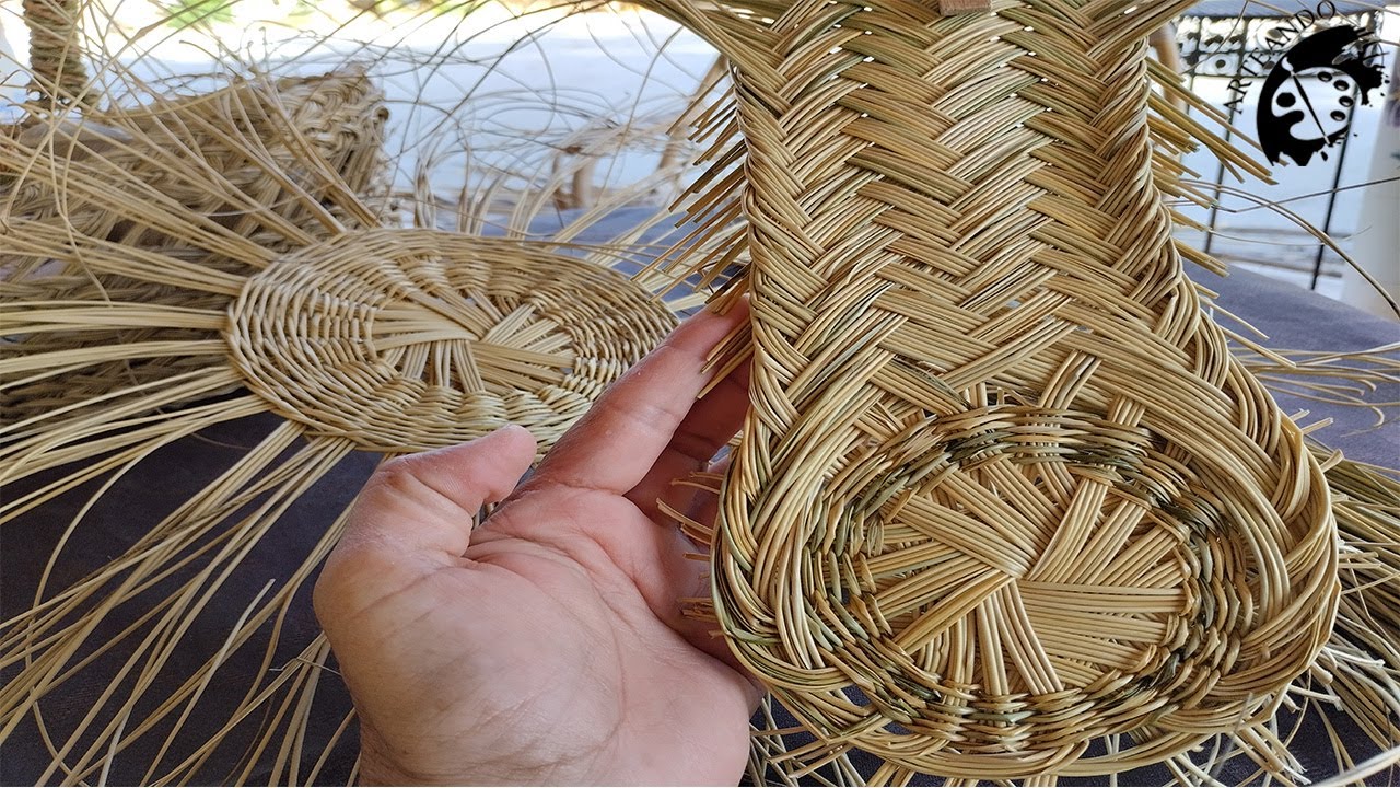 Pt 2 Comienzo en estrella para pleita con esparto entero.