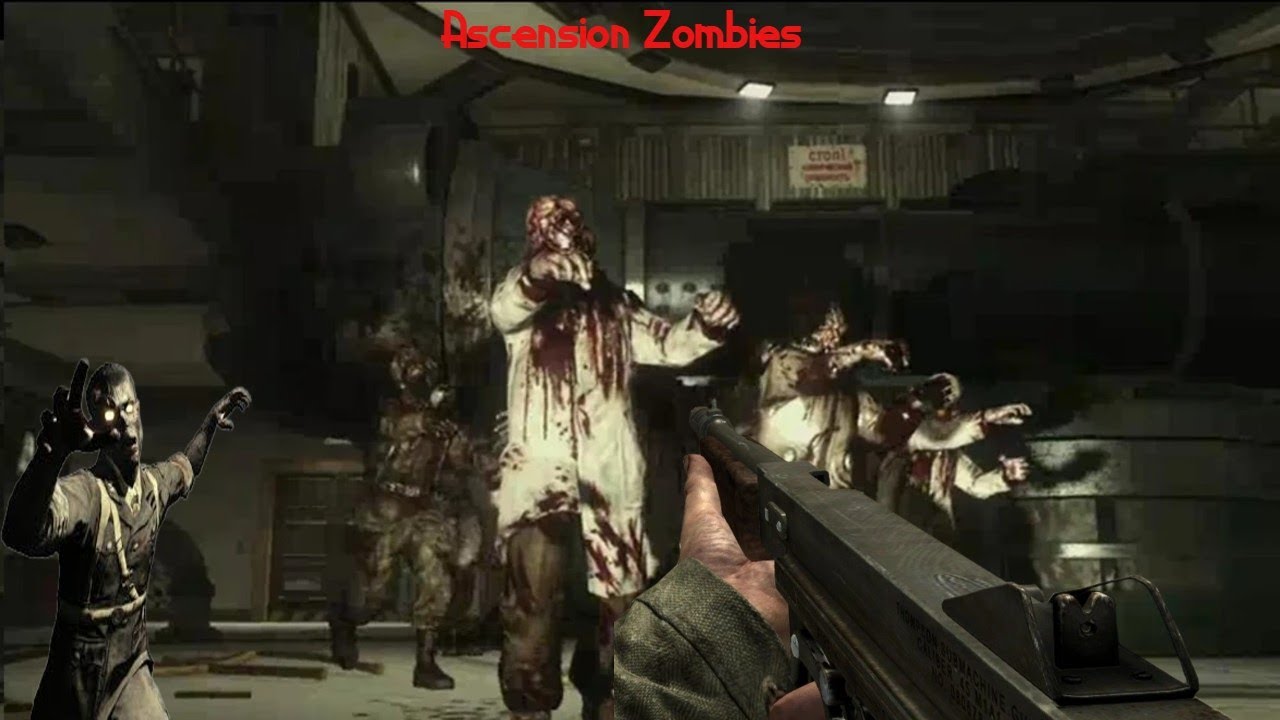 BO1 Zombies Ascension Zombies with World at War Weapons Mod