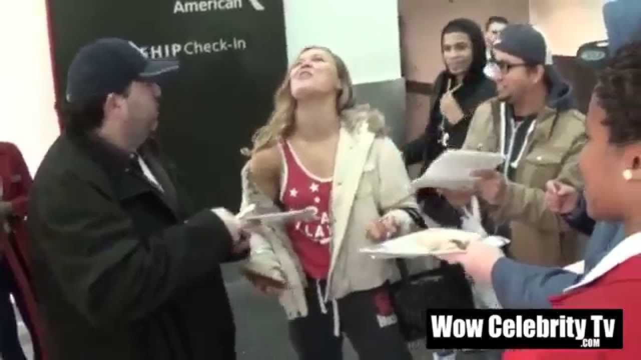 Ronda Rousey Thrills Fans at JFK Airport