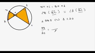 Свойство хорд, пересекающихся внутри окружности