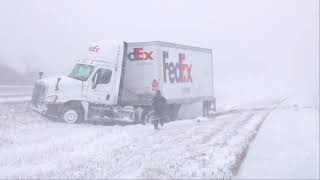 01152021 Western Iowa Blizzard Wreaks Havoc  Truck Slide Offs and Roll Overs  Patrol Car Pulled