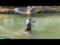 Pesca en el río con tumbo y tarraya