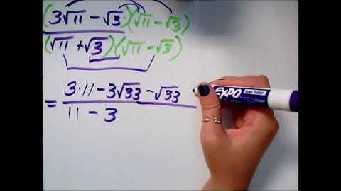 Rationalizing a denominator using conjugates, square root in numerator