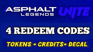 Asphalt 9 Legends Unite • 4 Redeem Codes • Free Tokens • Credits • Decal • VIP points 
