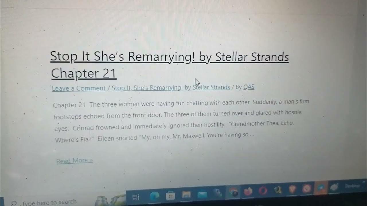 Stop It She's Remarrying Novel Stop It, She’s Remarrying! by Stellar Strands - YouTube